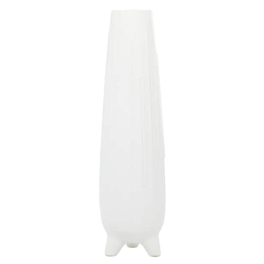 CosmoLiving by Cosmopolitan White Ceramic Contemporary Vase, 7" x 26"